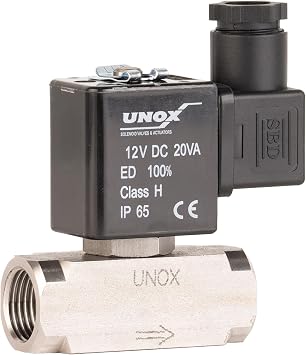 UNOX 1/4" NPT Solenoid Valve 12V DC, Stainless Steel AISI316 VITON Seal Control Solenoid Valves Normally Closed - 7-232 PSI Multi-Purpose Reliable Control Valve for Diesel