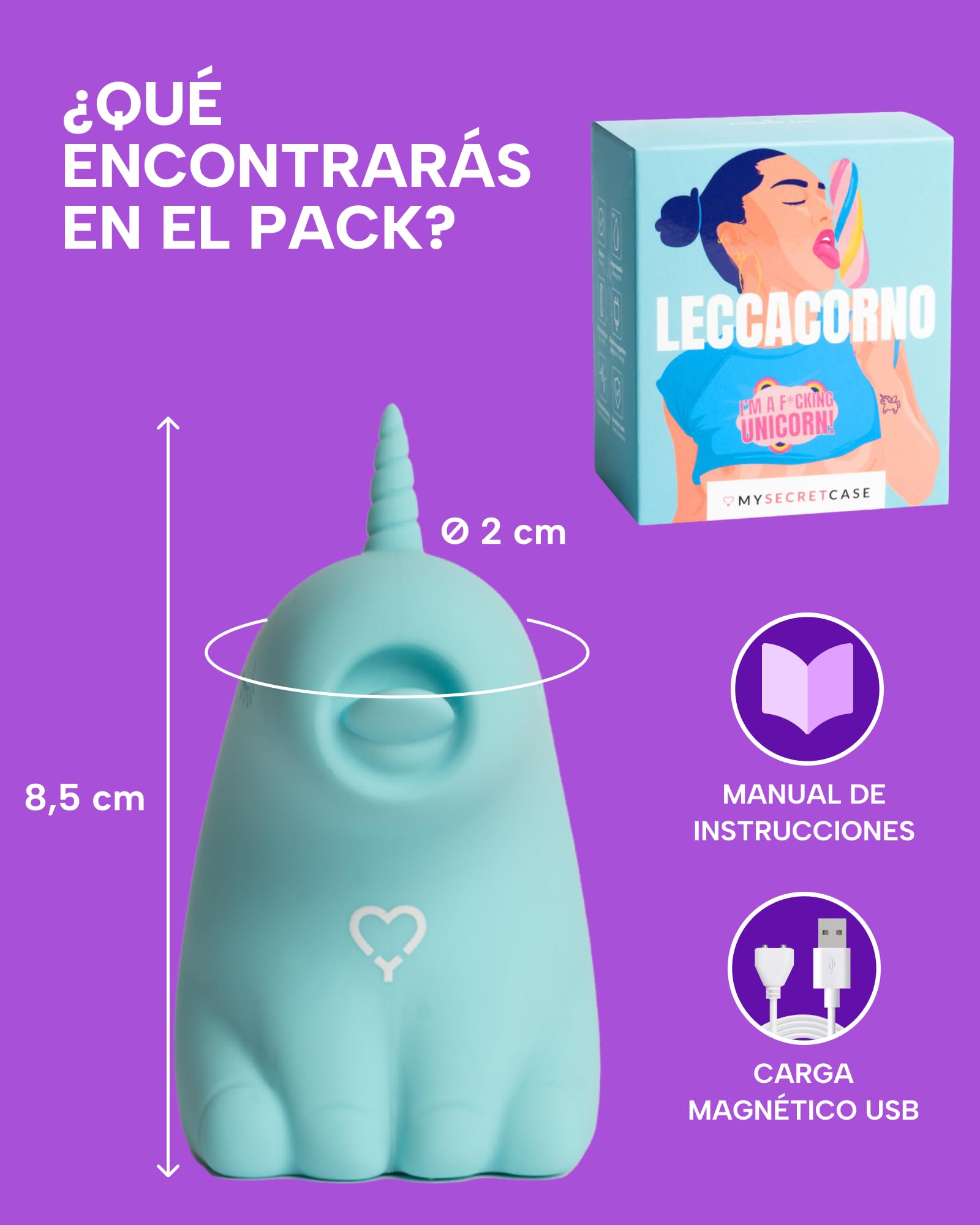 MySecretCase Vibrador Lengua Estimulador de Clítoris Femenino Silicona 10 Vibración Consoladores.. Para Mujer con Vibración IPX7 Vibrador Mujer Discreto Juguetes Eroticos Juguetes Sexuales