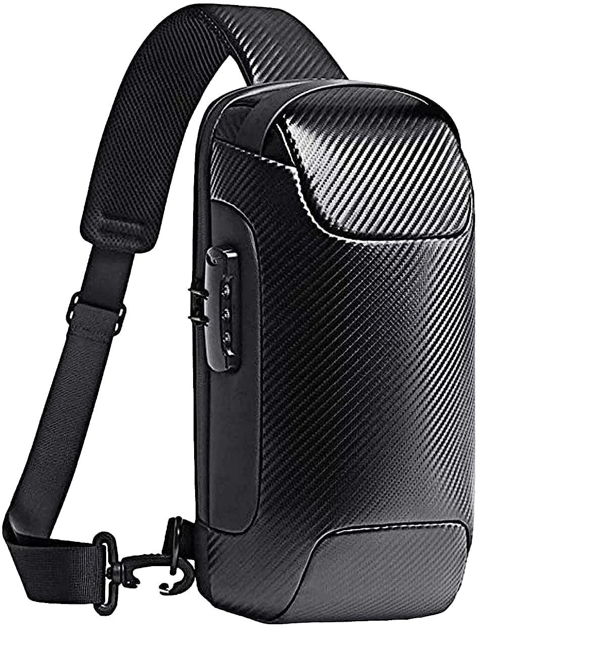 HOPz Sling Bag For Men CrossBody Backpack, Anti-Theft Chest Bag With USB Charging Port, Waterproof Casual Shoulder Bag for Cycling, Runnig And Sling Backpack