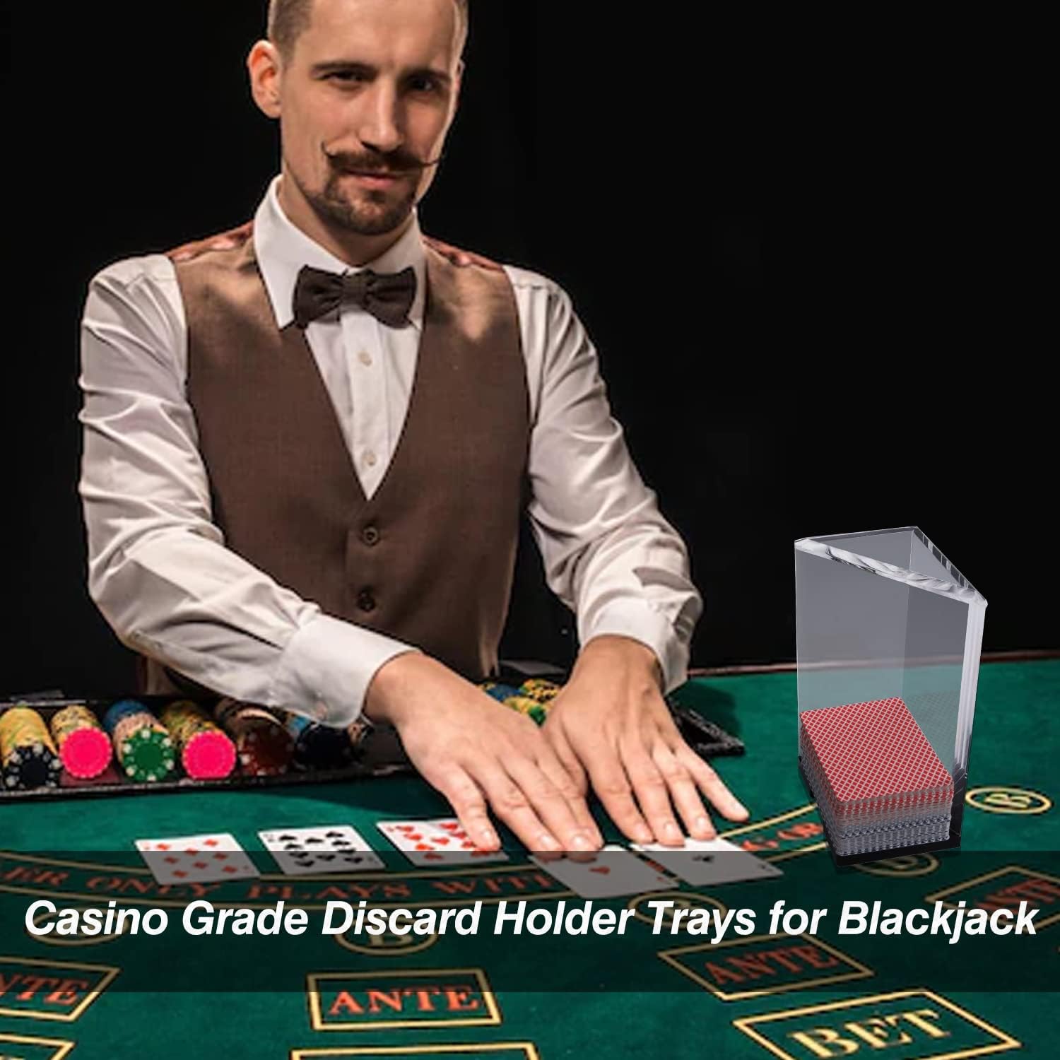 GSE Games & Sports Expert 2 Deck/4 Deck/6 Deck/8 Deck Casino Grade Discard Holder Trays for Blackjack