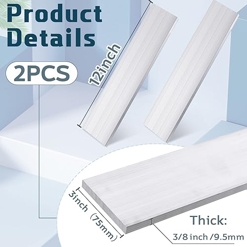 Miniatura 2 de 2 unids 38 x 3 barra plana de aluminio 12 largo 6061 placa de uso general extruido barra de aluminio sólido extruido placa molino stock