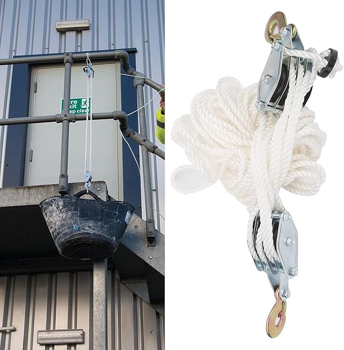 2 Ton Rope Hoist Pulley Wheel Block and Tackle Hoist Generic Lifting ...