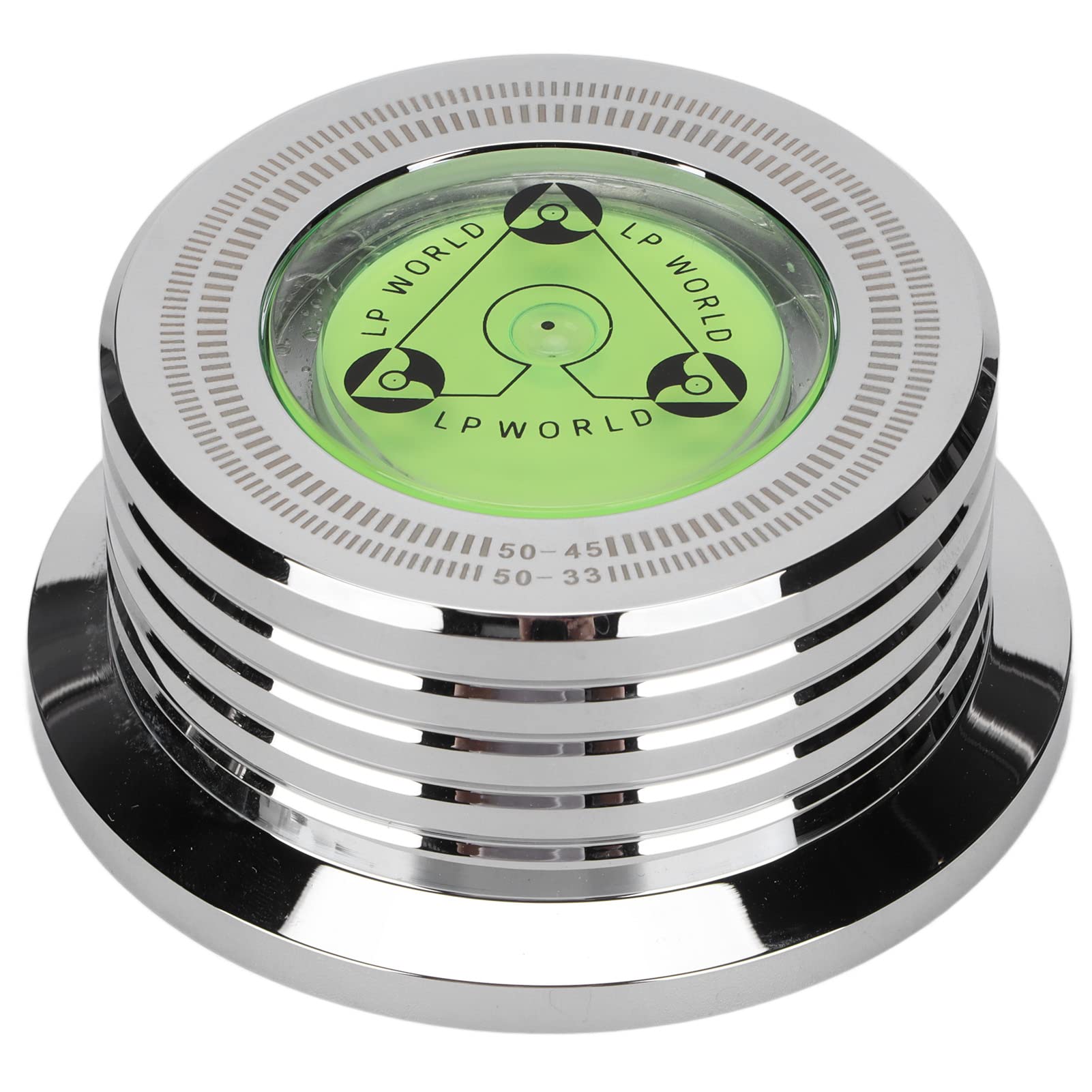 Stabilisateur de Disque Vinyle, Stabilisateur de Poids Record, Pince à Disque en Aluminium avec Mise à Niveau à Bulle pour Tourne-disque LP 50 Hz, Stabilisateur de Disque pour Platines(Argent)