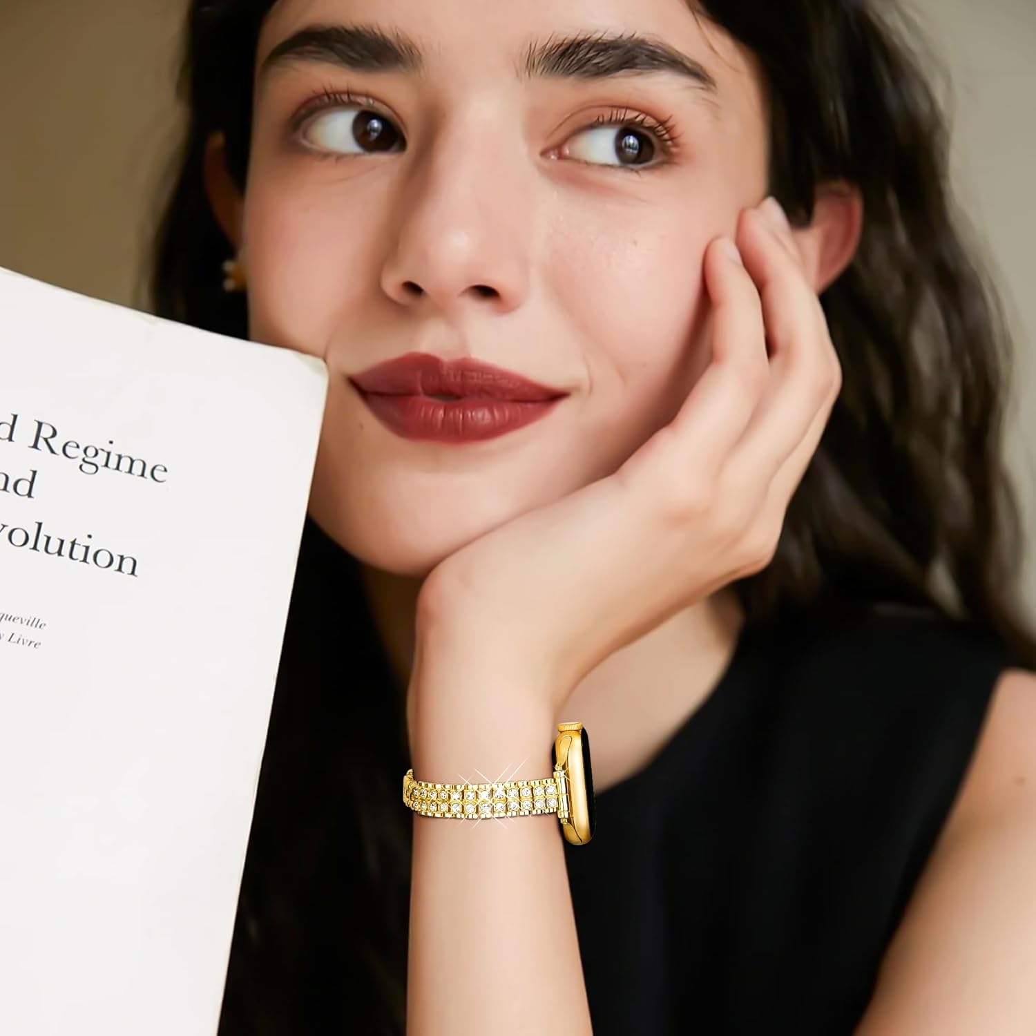 Slim Bling Band Compatible with Apple Watch Bands for Women 38mm 40mm 41mm 42mm 44mm 45mm 46mm 49mm, Diamond Metal Apple Watch Band for iWatch Series 11 10 9 8 7 SE 6 5 4 3 2 1, Ultra 3 Ultra2 Ultra - Image 3