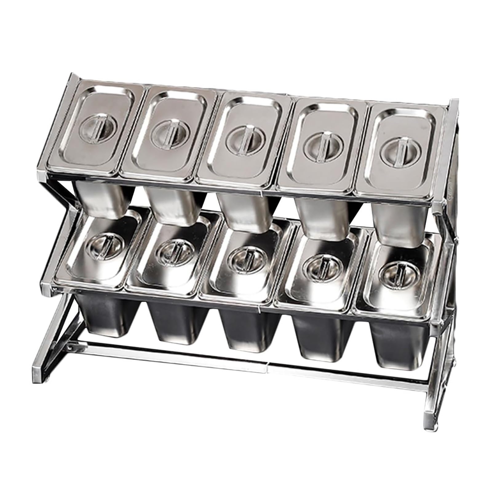 GTHTUHFD Adjustable Stainless Steel Spice Rack 3-Tier Kitchen Shelf For Countertop/Buffet Extendable 36-61Cm Ideal For Spices/Sauces/Fruits Storage.,E