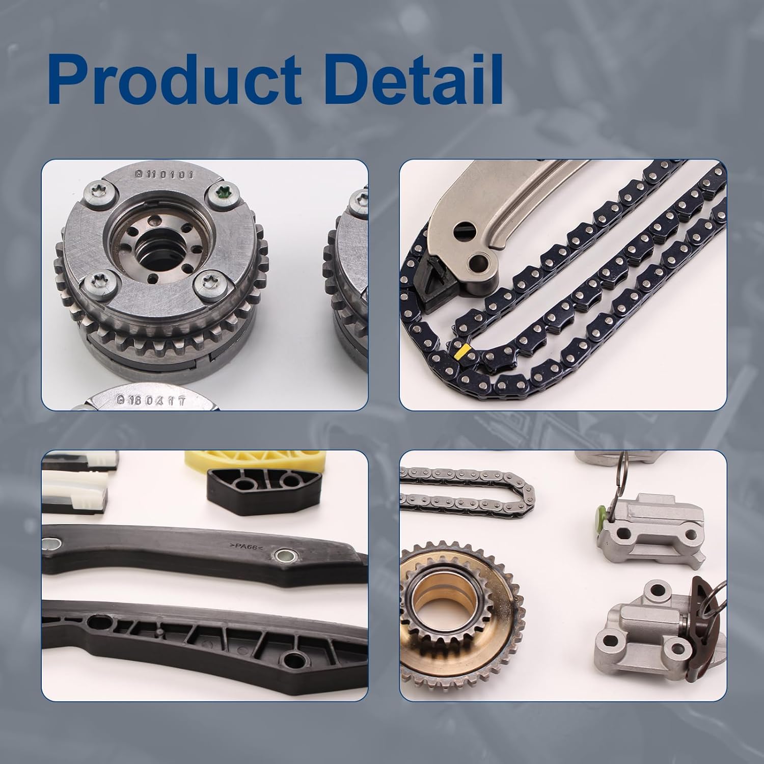 AUCERAMIC M278 Timing Chain Kit with Camshaft Adjuster Sprocket Compatible with Mercedes Benz CLS550 E500 E550 GL450 GL500 X166 GL550 GLS550 CL550 GLE500 ML500 W166 W212 4.7L V8 Turbo A0009935576