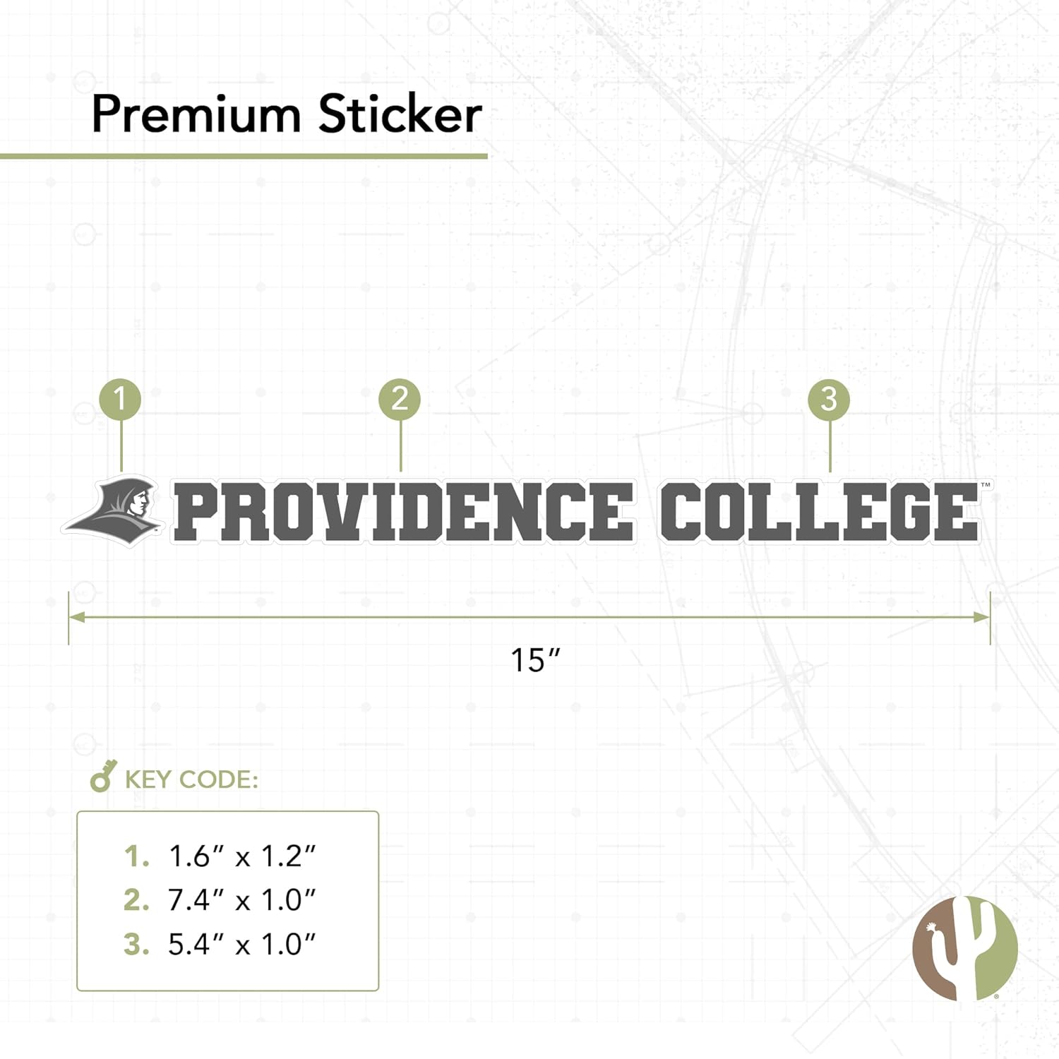 Desert Cactus Providence College Sticker Friars Name Logo Vinyl Decal Laptop Water Bottle Car Scrapbook (15 Inch Sticker) - Image 2
