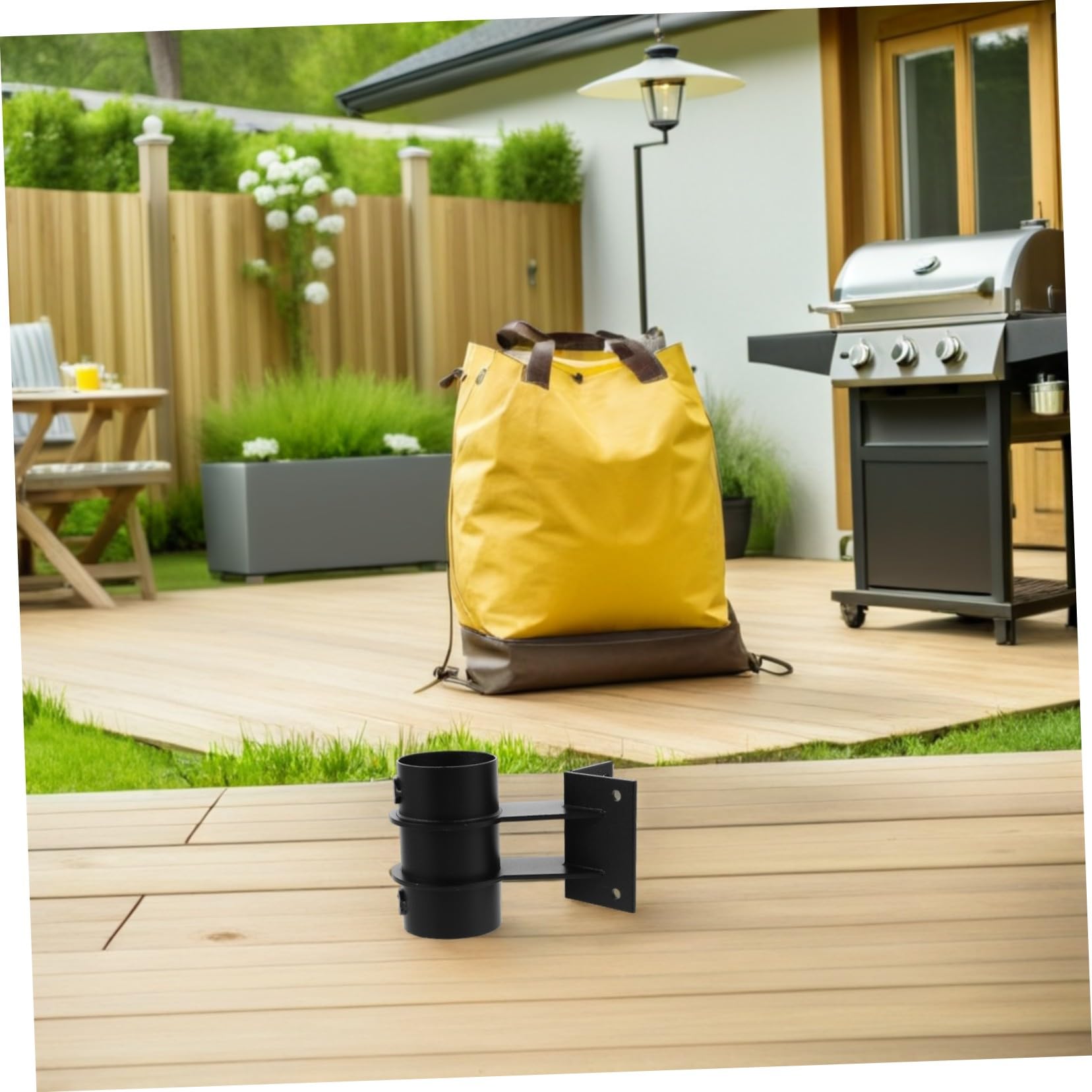 2 Piezas Soporte para Parasol de Terraza Ajustable Soporte de Acero al para Barandilla y Jardín Fijador para Postes