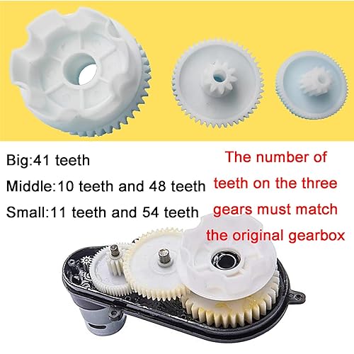 Miniatura 7 de Piezas de repuesto originales del engranaje de plástico para niños, engranaje específico RS550 para niños, número de engranajes de dientes (11T 54T,