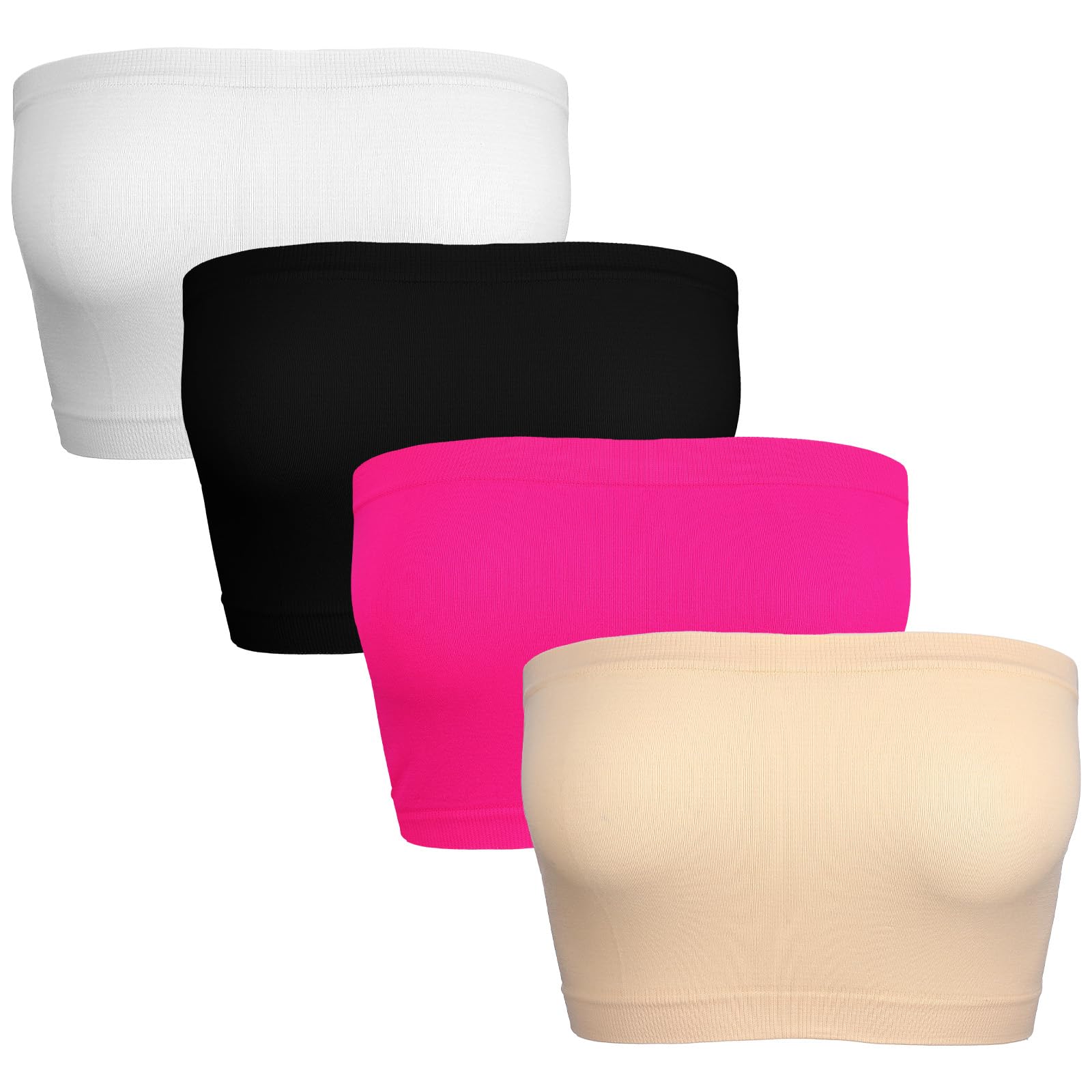 Bandeau top damski, bez ramiączek, biustonosz typu bandeau, top bez szwów, biustonosz bez ramiączek, antypoślizgowy, elastyczny top