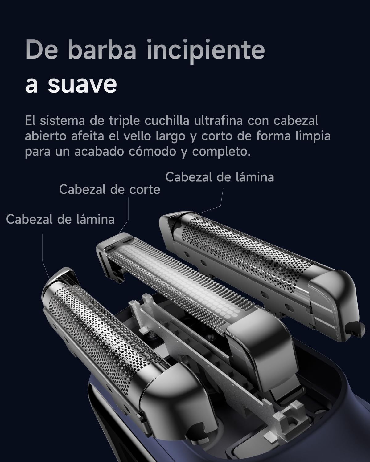 Laifen P3 Pro Afeitadora Eléctrica con Motor Lineal 12 000 CPM, 100 Min Autonomía, Carga Rápida 3 min, Uso en Seco y Mojado, Incluye Cápsula de Viaje y Almohadilla Antideslizante (Azul Real) — view 8