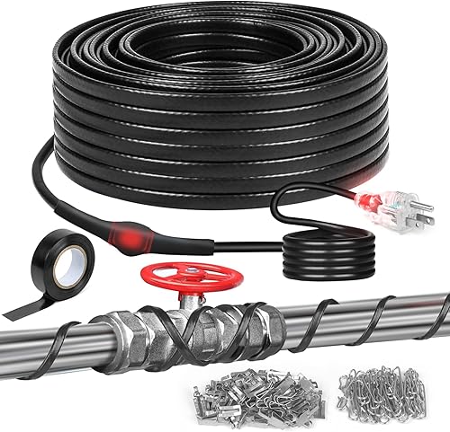 Miniatura 8 de Cinta térmica, Cable de calefacción de deshielo, tubo de metal y plástico) Cable de calefacción de tubería de agua protegida contra la congelación,