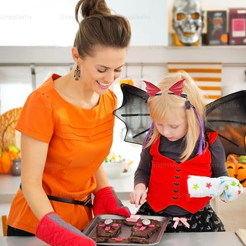 Miniatura 4 de 2 accesorios para el pelo de murciélago de Halloween para niños, pinzas para el cabello de alas de murciélago de Halloween, pasadores góticos negros