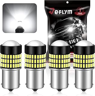 4-Pack 1156 1073 1141 7506 BA15S LED Bulbs,12V 24V Super Bright 1156 Led Bulb with Projector for Backup Reverse Lights,Tail Lights,rv light bulbs,Brake Lights,Lawn Mower light bulb(White)