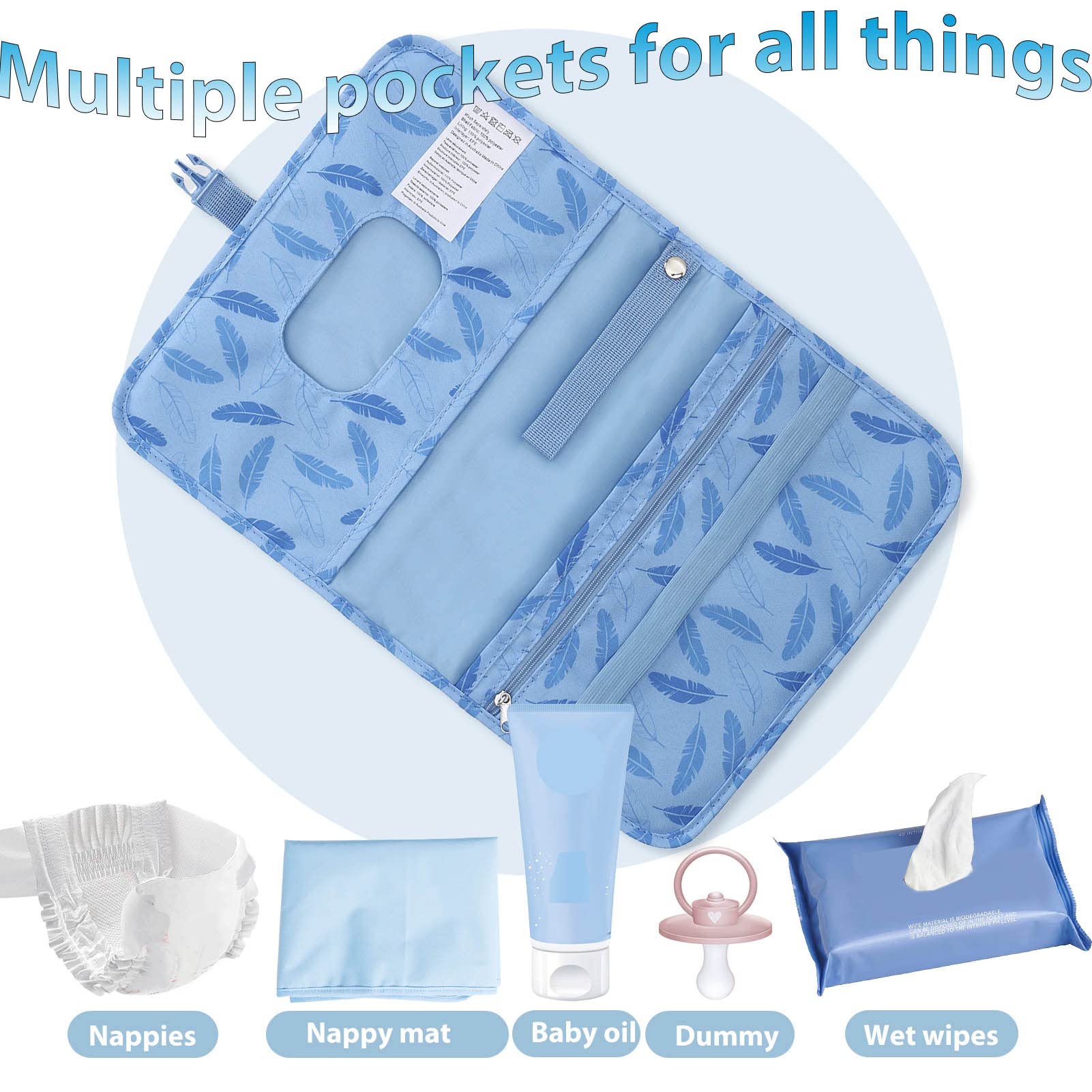 Miracle Baby Portable Nappy Changing Mat & Organizer Bag - Foldable, Waterproof Diaper Bag For On-the-Go