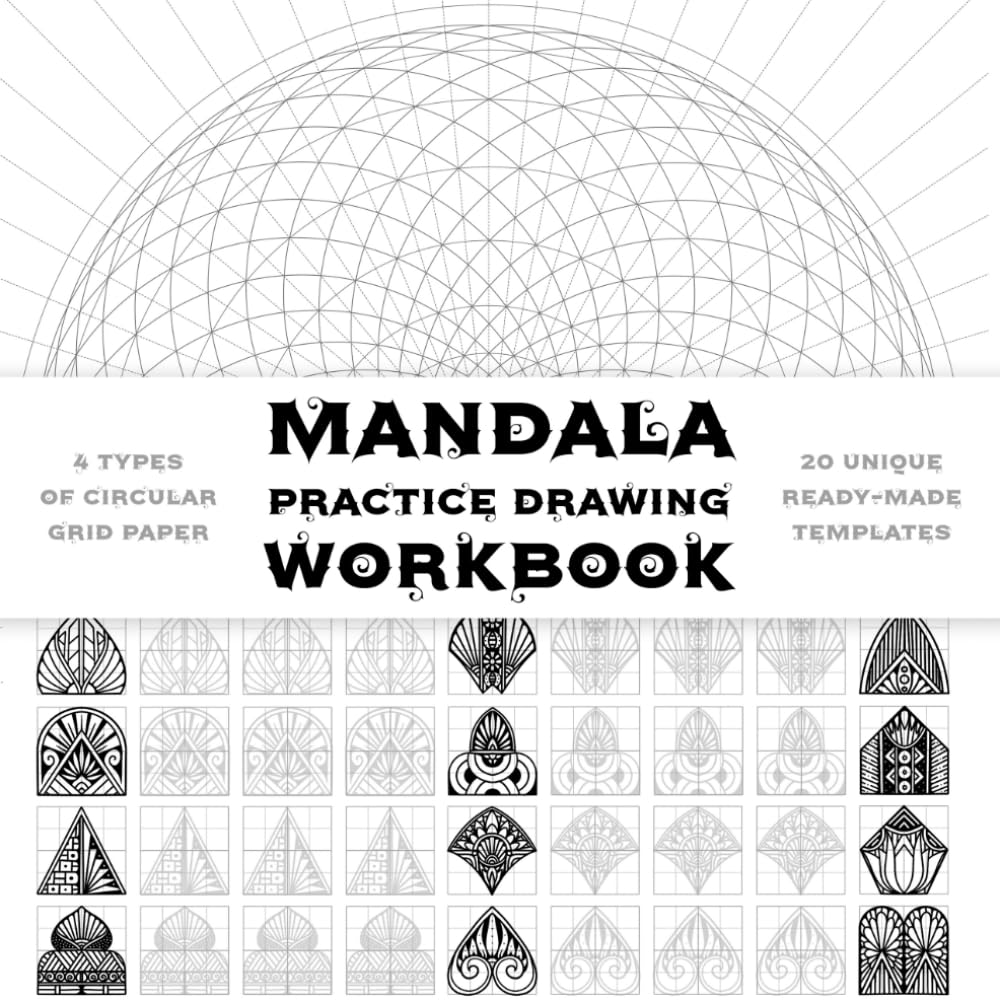 Mandala Practice Drawing Workbook: Mandala Practice Sheets pages. Ornaments Practice Pad. Mandala Art Drawing Template Sketchbook for drawing Mandala on Special No Bleed Circular Grid tracing paper. Paperback – 9 Sept. 2022