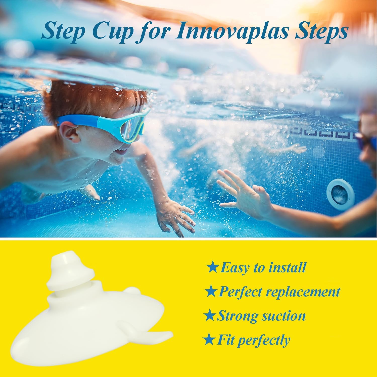 Pool Step Suction Cups Replacement for Innova Plas Ladder Above Ground Steps 4Pcs