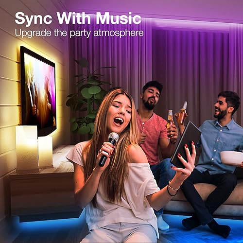 Miniatura 5 de DAYBETTER Tira de luces LED de 400 pies, luz inteligente con control remoto de aplicación, luces LED RGB para dormitorio, sincronización de música,