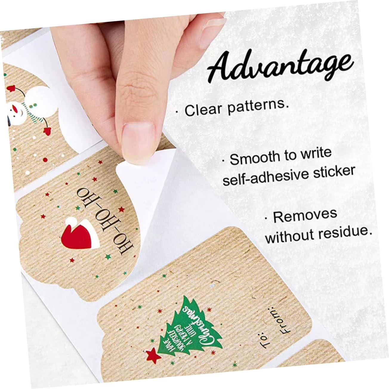 STOBOK 2rotoli Adesivi Natalizi Carta Kraft Etichette Decorative Autoadesive Design Festivo Per Regali e Decorazioni Natale