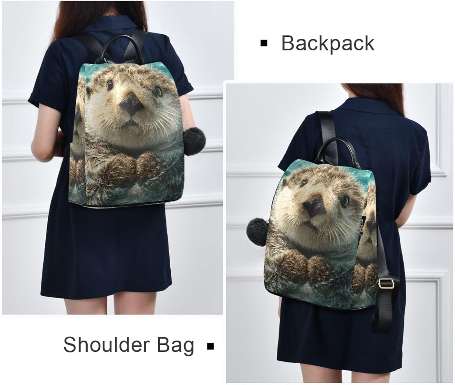 ALAZA Sea Otter Backpack Purse for Women Anti Theft Fashion Back Pack Shoulder Bag