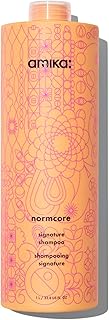 amika normcore signature hair shampoo - lightweight hair care for fine to medium strands - colour safe + sulfate free shampoo with sea buckthorn + coconut acid for soft + nourished strands (1000 ml)