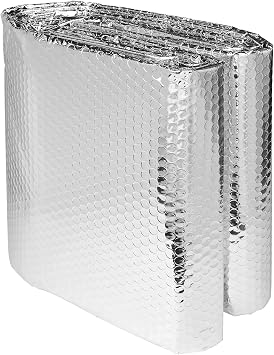 Reflective Insulation Roll - Sun UV Ray Blocking, Double Side Aluminum Bubble Window Insulation for Winter and Summer, Garage Door, Roof, Car 48" x 10ft