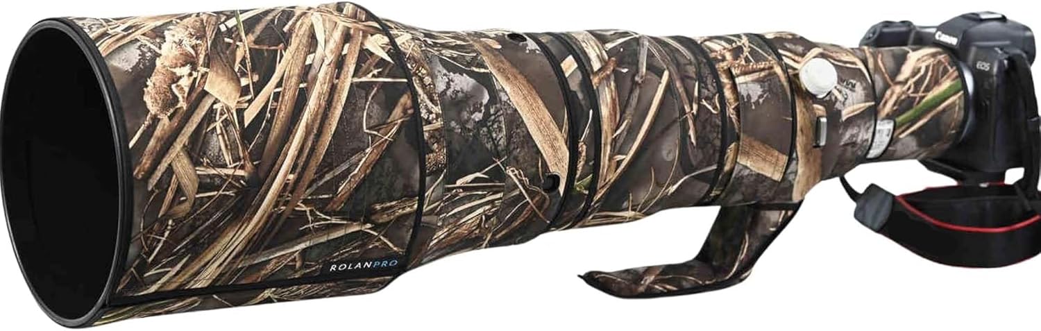 Rolanpro Waterproof Lens Cover for Canon RF 600mm F4 L is USM Camouflage Rain Cover Lens Protective Sleeve Case-#9d Reed Waterproof