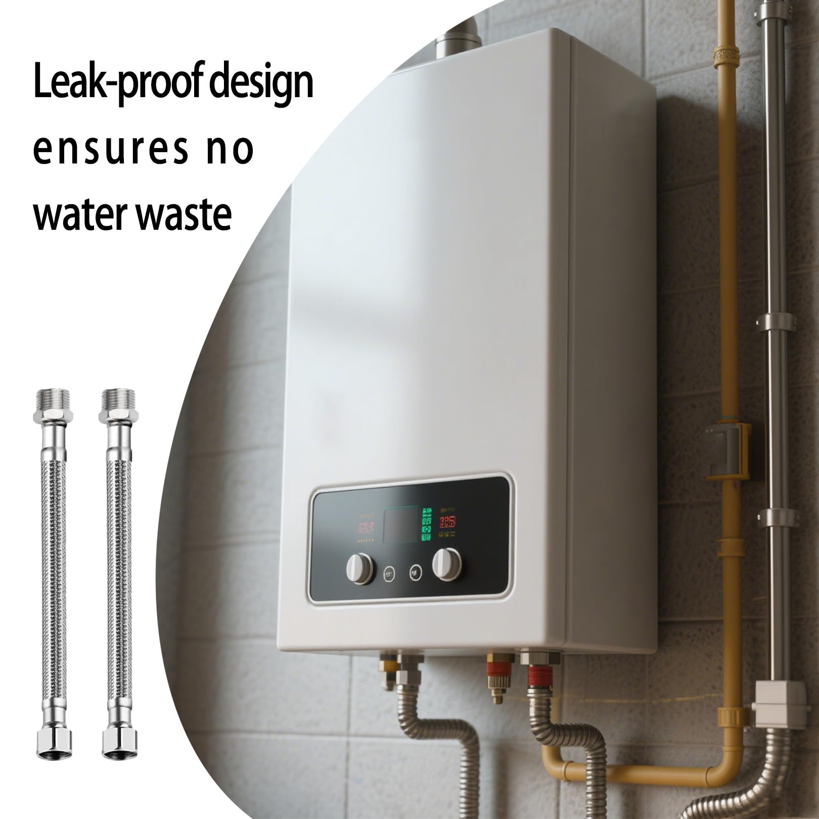2 Stück Flexschlauch 3/8 Zol,Panzerschlauch 3/8 Zoll,Schlauch Für Wasserhahn Verlängerung,Edelstahl,Mit Anschlussstück Und Außengewinde Für Wasserhähne Eckventile,Badezimmer Und Küchenarmaturen (31cm)
