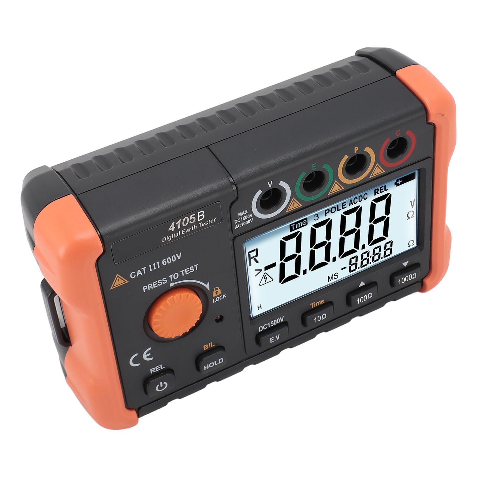 Generic Medidor de Resistencia a Tierra de Alta Precisión para Pruebas de Sistemas de Puesta a Tierra de Edificios Pantalla Digital de 0-±1500V