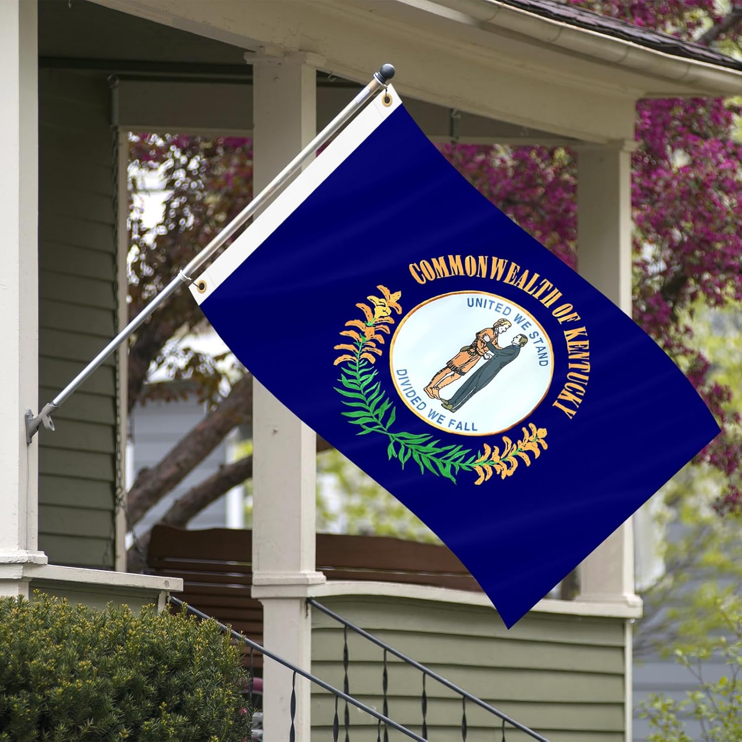 Kentucky Flag 3x5 FT Heavy Duty Outdoor, Embroidered State Seal and Motto | Double Sided 210D Fabric | Brass Grommets and 4 Stitch Hemming | State of Kentucky KY Flags for Outside House Garden - Image 7