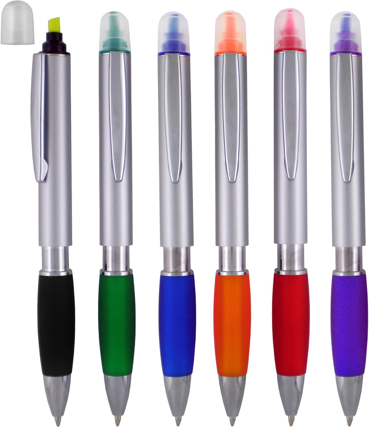 SyPen Ballpoint Pen with Highlighter With Chisel Tips, Comes in an array of bright colors, Pack of 12