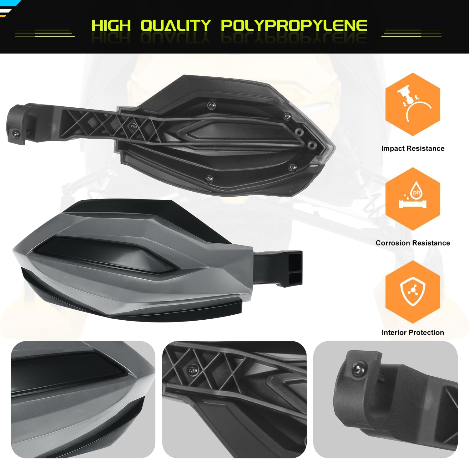 Handguards Protector Wind Deflector Compatible with Ski-Doo REV Gen5 / Gen4 / XS/XM/XP/XR/XU Models Replace #‎860200712 Plastic Hand Guards Handlebar Air Deflectors(2PCS)