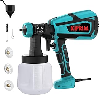 Pistola a Spruzzo Elettrica 550W, Spruzzatori con Flusso Massimo di 1200 ml/min, Pistola per Verniciatura con Contenitore da 1000 ml, 3 Modalità e 3 Ugelli per Spruzzatura, Lunghezza Cavo 3 m