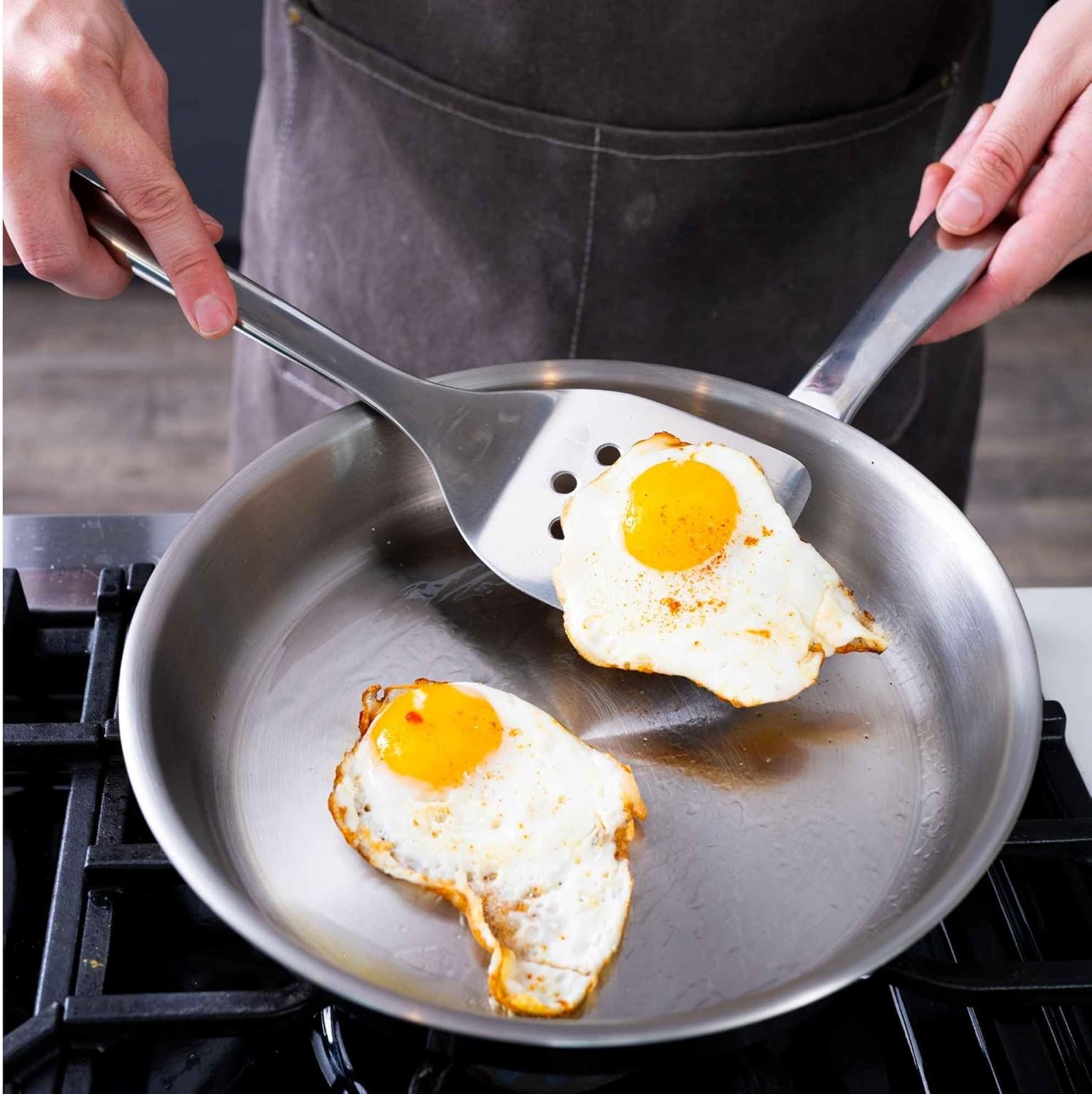 Alva Maestro 8” Stainless Steel Frying Pan – 5-Ply Skillet, Induction & Oven Safe, Professional Chef Pan with Stay-Cool Handle, Fast & Even Heating Stainless Steel Cookware