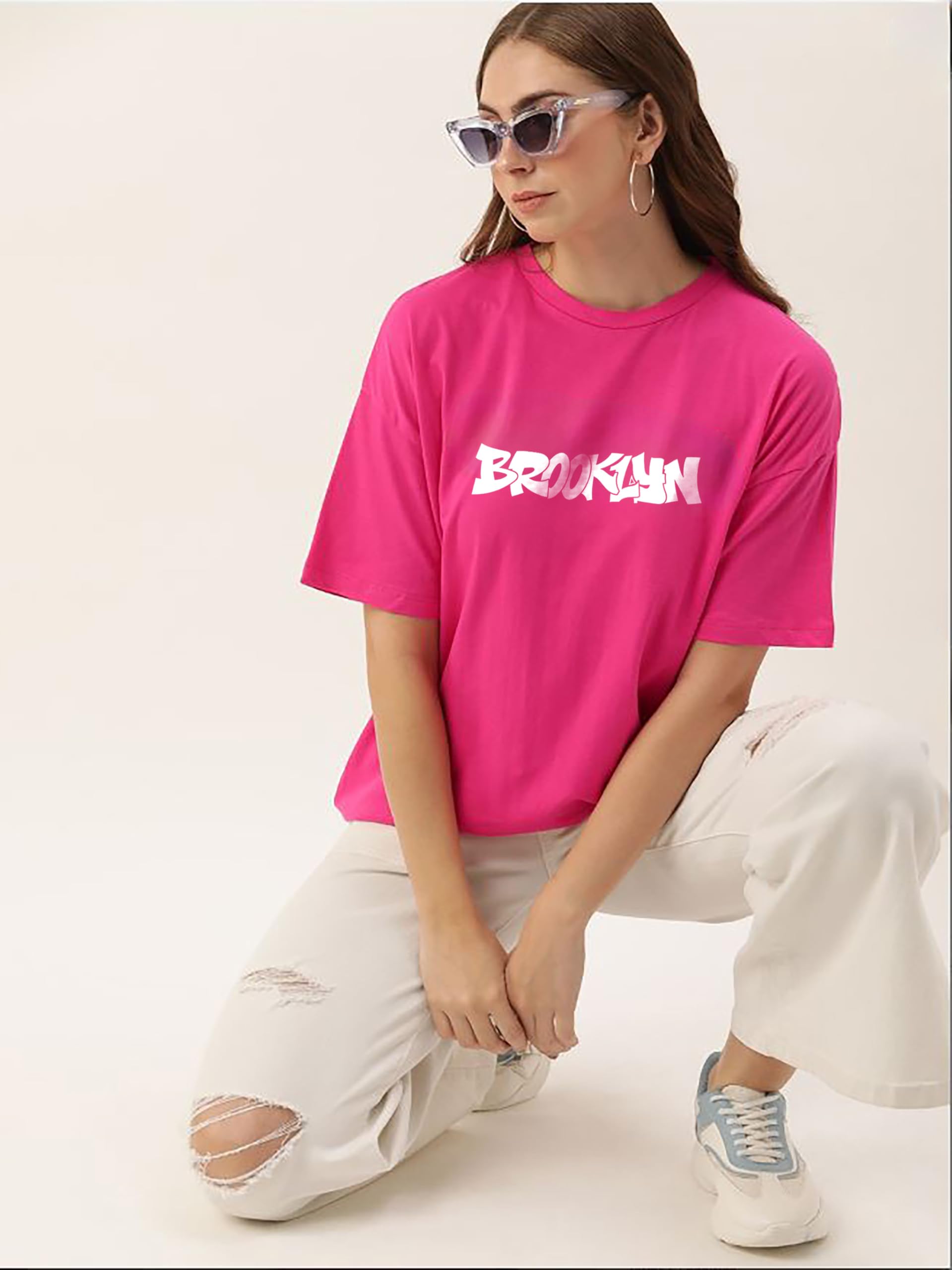 My Swag Maglietta da donna con stampa casual, mezza manica, girocollo, vestibilità ampia, in cotone, alla moda, da palestra, oversize, vestibilità comoda, per donne e ragazze