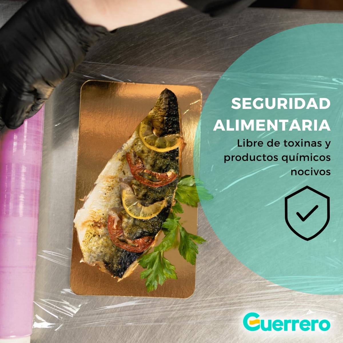 Papel Film Transparente alimentario Industrial - Rollos de Plastico Profesional para Cocina, Industria o Film Tattoo - Pack 3 Bobinas de 30x300 metros Resistente (3 Rollos)