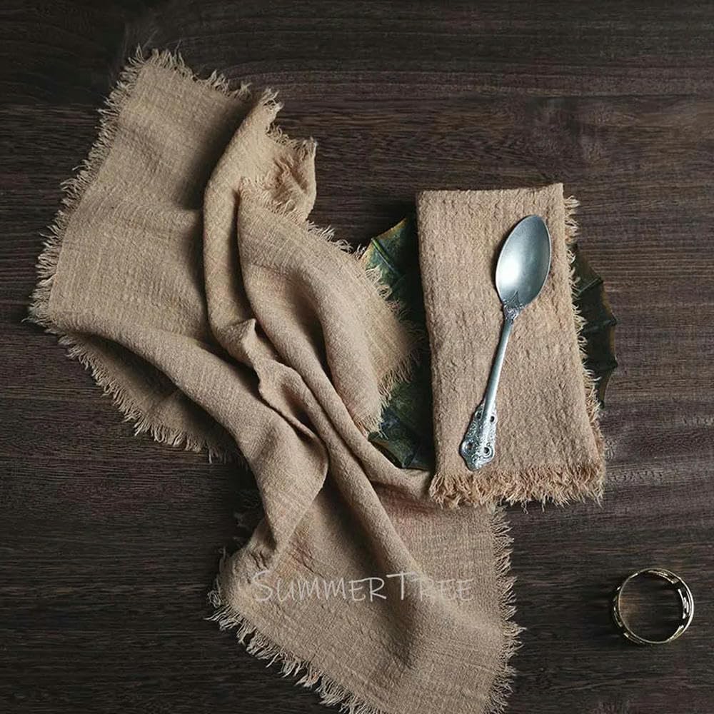 50 Pezzi Tovaglioli Grandi 41x41 cm Tovaglioli rustici in Garza di Cotone, tovaglioli in Mussola, Strofinacci da Cucina, tovaglie retrò, tovaglioli per Matrimoni, Feste, Lino