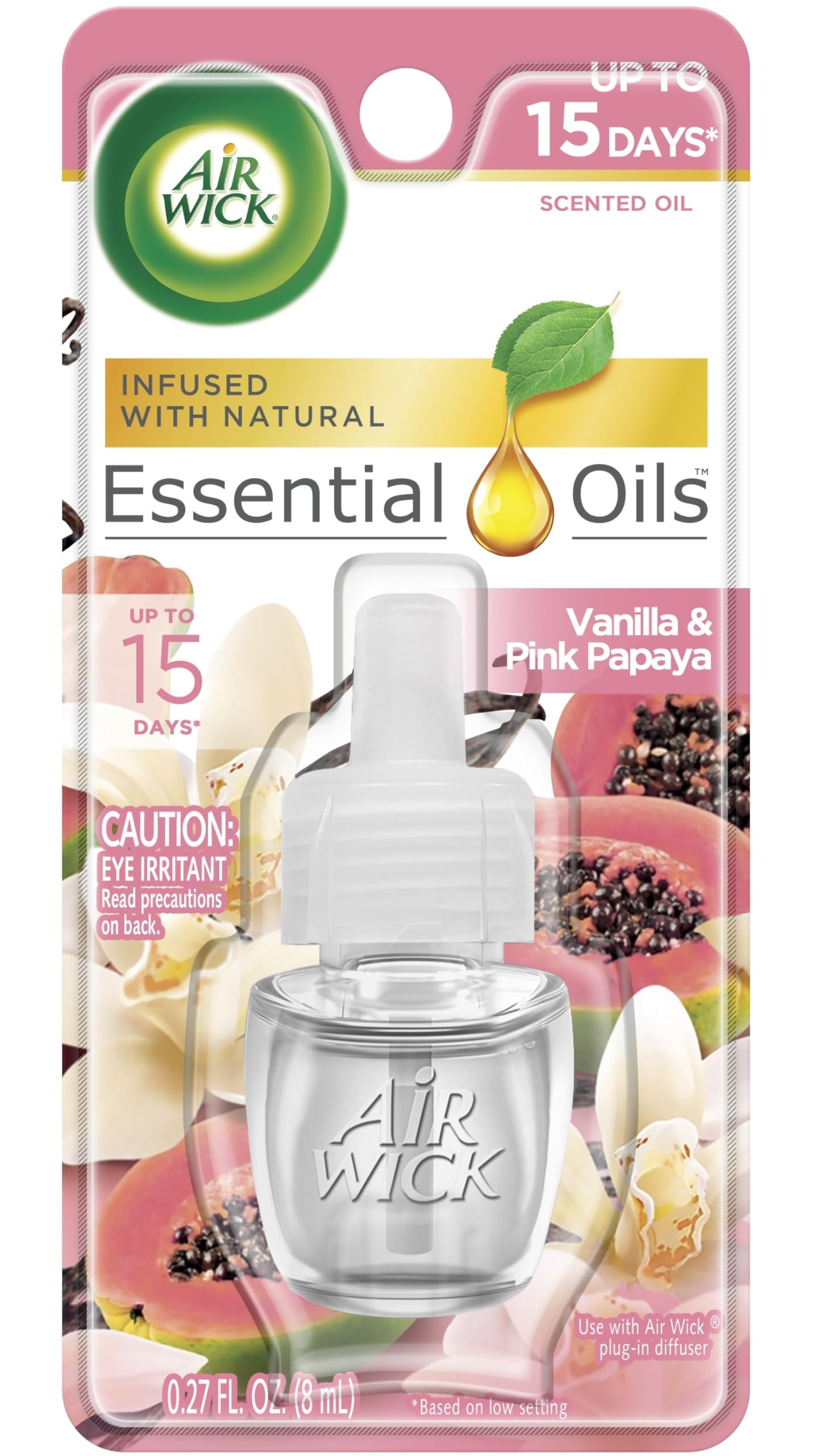 Air Wick Plug In Refills, Vanilla &amp; Pink Papaya, Scented Oil, 1ct