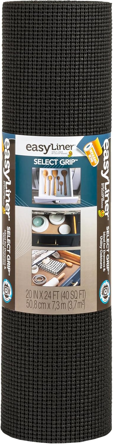 Duck Brand Select Grip Easy Liner Shelf and Drawer Liner, Non-Adhesive, 20-Inch x 24-Feet, White