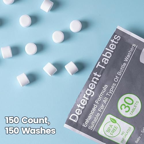 Miniatura 7 de NCVI 150 tabletas de lavado de detergente compatibles con Momcozy Baby Brezza, lavadoras de botellas GROWNSY, limpieza eficaz y fácil de usar, y
