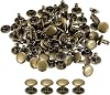 uxcell 100 Sets Leather Rivets, 9mm Double Cap Rivets 8mm Height Metal Studs Rivet for Leather Craft Repair DIY Purse Belts Bags Shoes, Bronze Tone