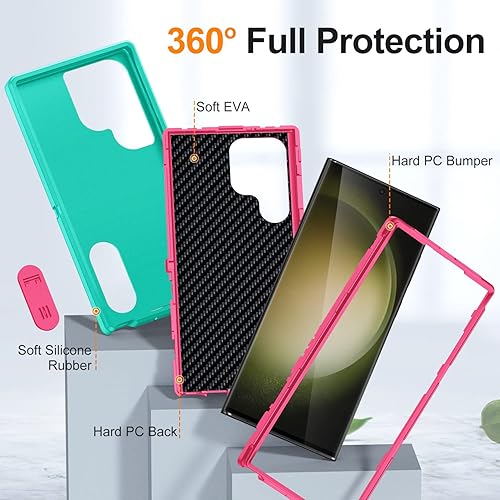 Miniatura 91 de BaHaHoues Funda para Samsung Galaxy S23 Ultra con soporte integrado, a prueba de golpes y caídas de grado militar para Galaxy S23 Ultra 5G