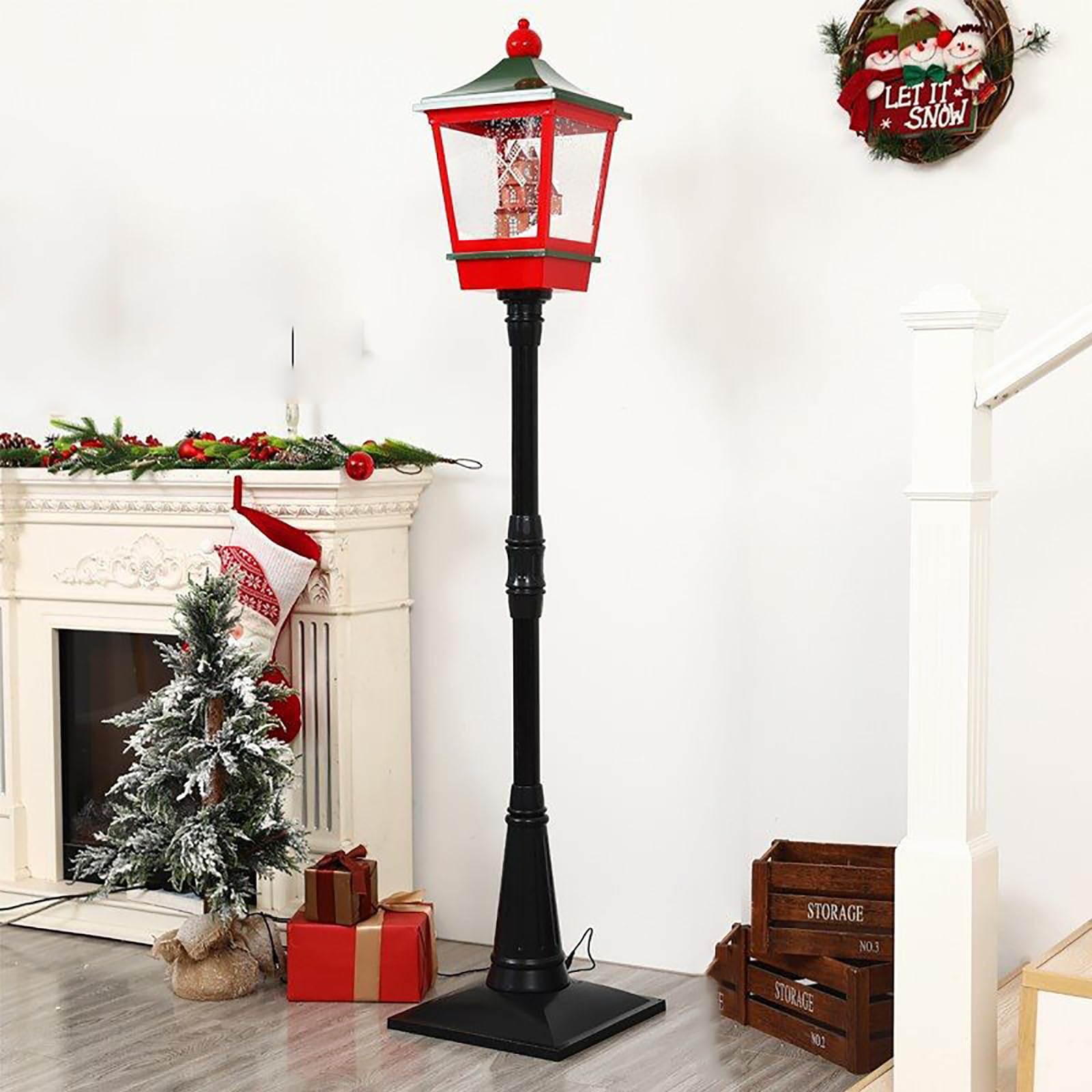 LMEIL Christmas Decorative Lamp, Electric Music Drift Snow Lamp