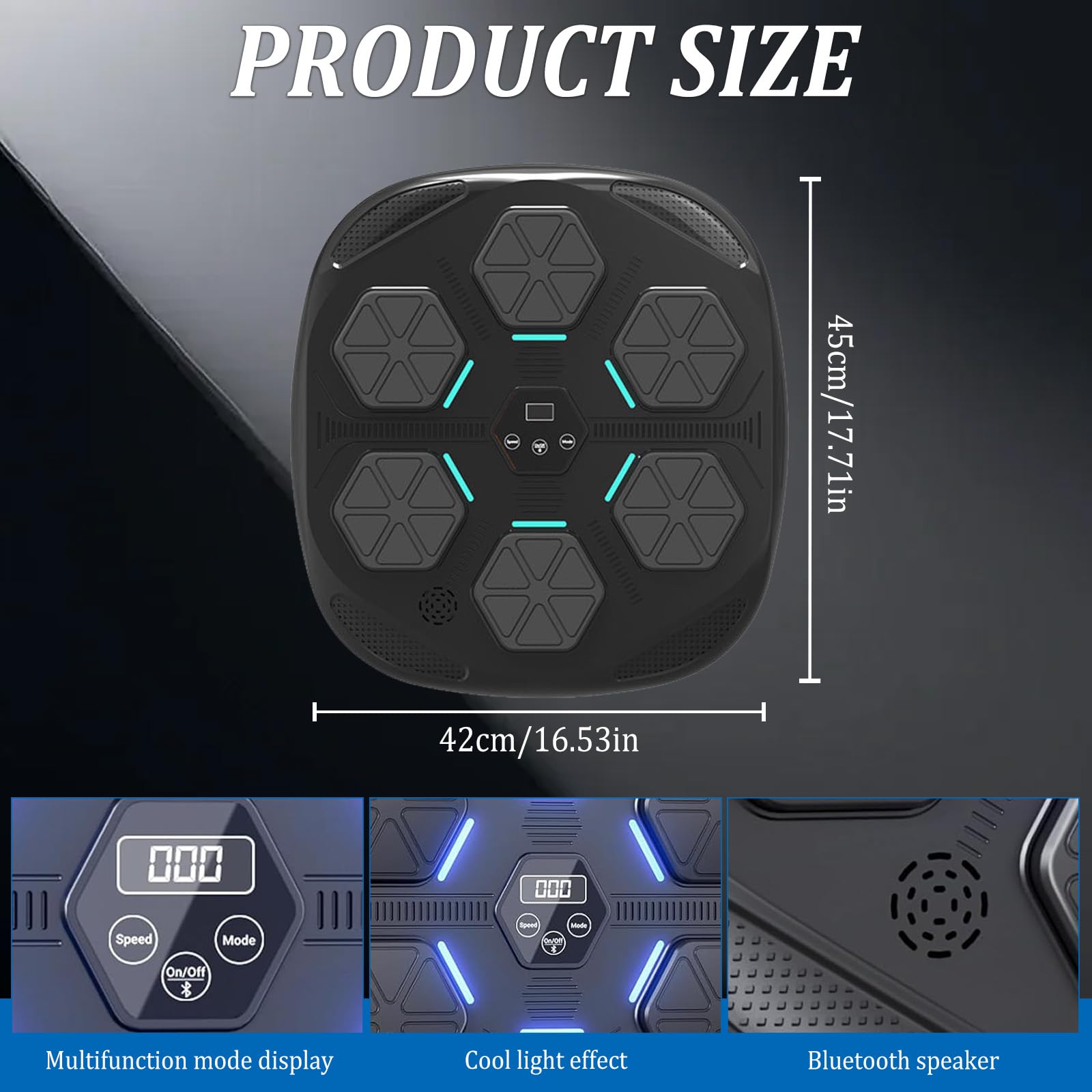 Machine De Boxe Musicale Kamanan – Écran LED, Bluetooth, Hauteur Réglable, Pour Adultes Et Enfants, En ABS/PU