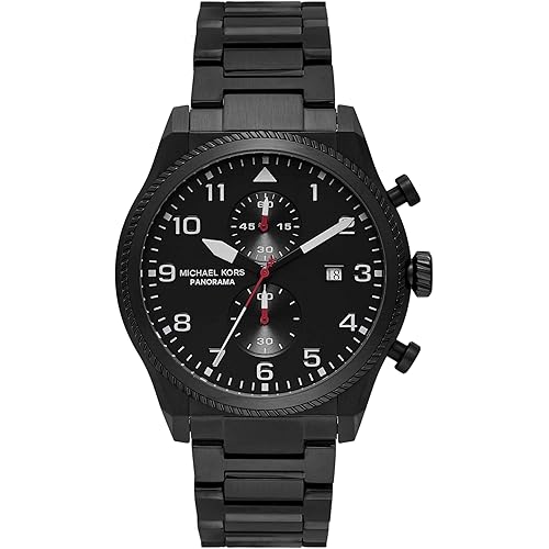 Michael Kors Panorama Men's Watch, Stainless Steel Watch for Men with Steel or Leather Band