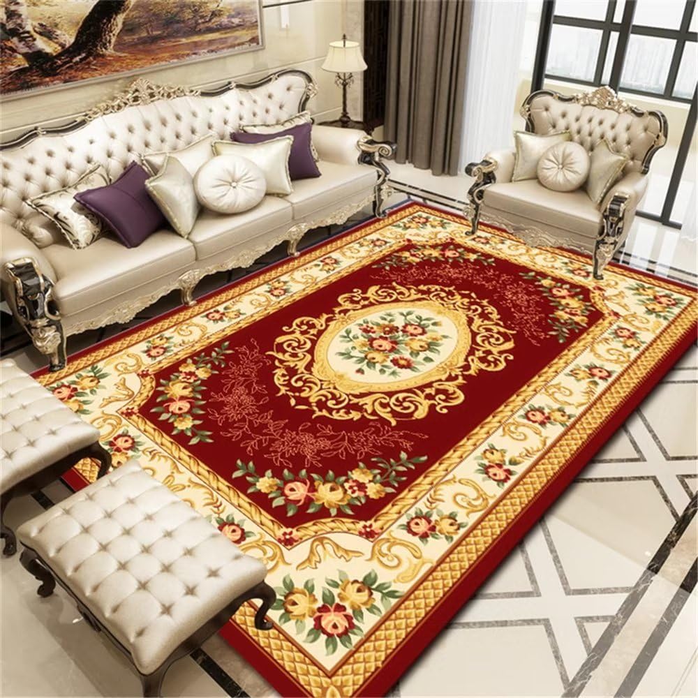 Tapis de chambre rouge vintage idéal pour le coin jeu ou bureau de garçon
