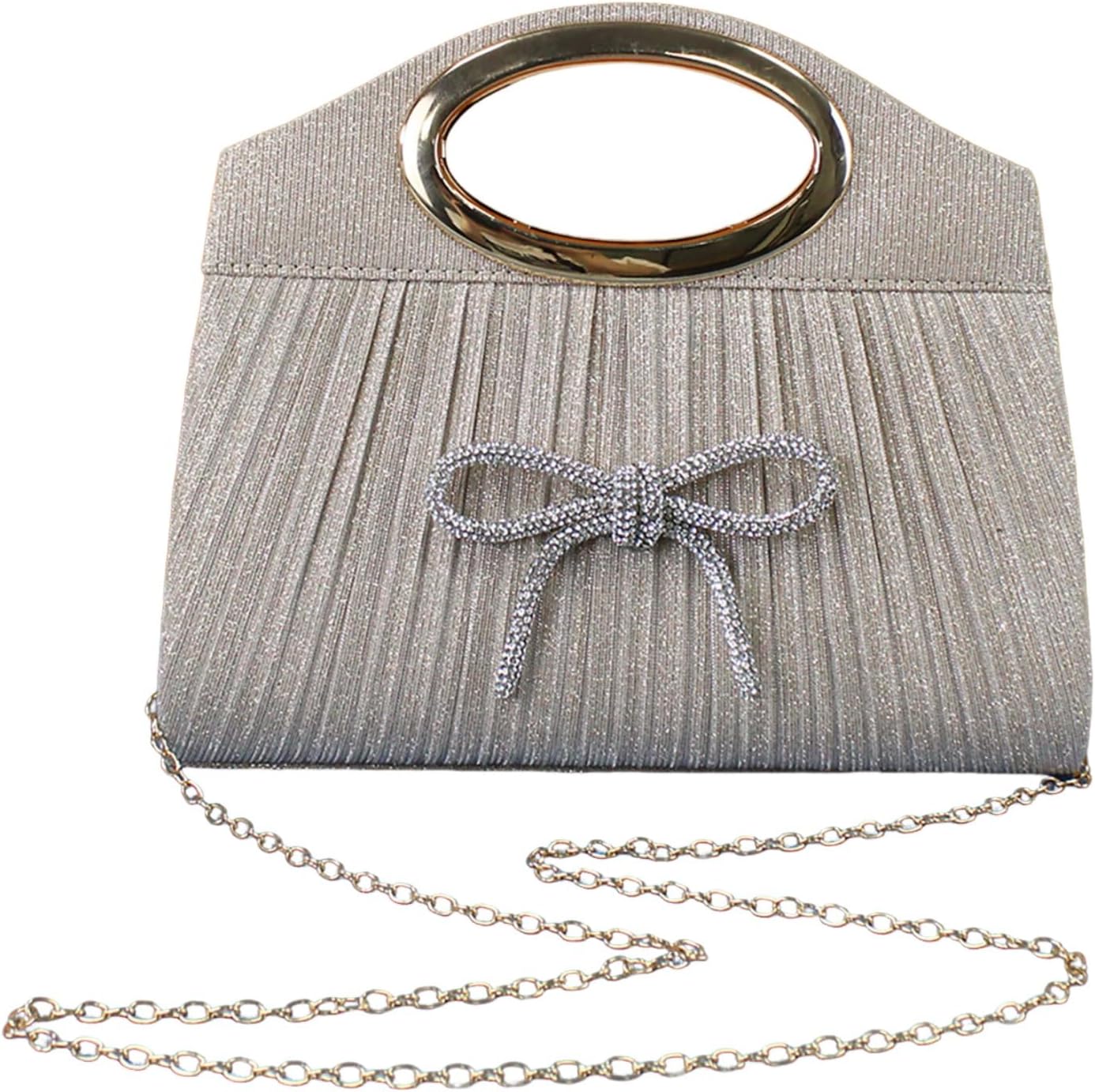 Gripit Bow Knot Clutch Purses with Rhinestone for Women Formal Sparkly Party Purse Evening Handbag