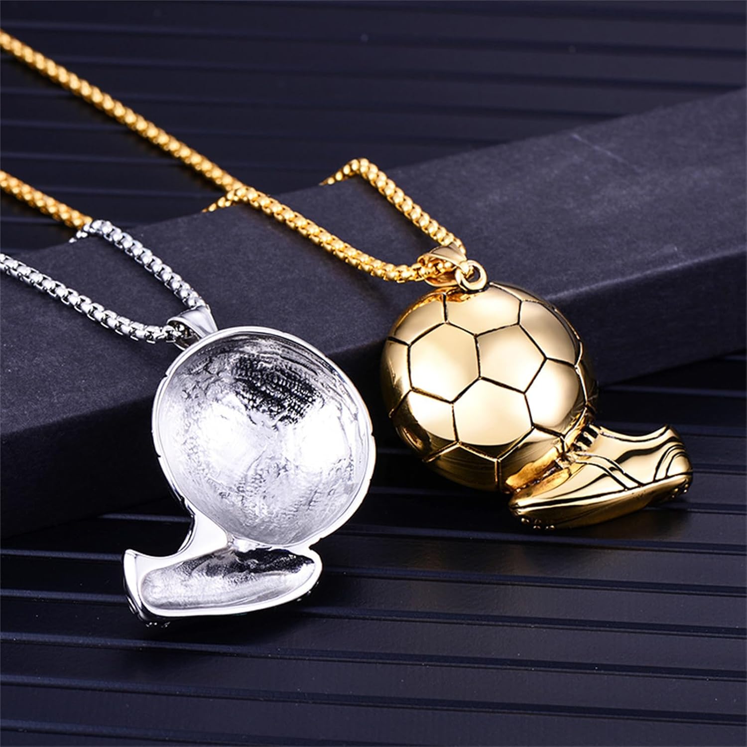 Spiritrain Soccer Ball Football Pendant Necklace for Men Women Stainless Steel Dainty Charm 3D Soccer Sneaker Sport Shoe Polished Chain Necklace for Sports Lover Hip Hop Fashion Jewelry Gifts - Image 6