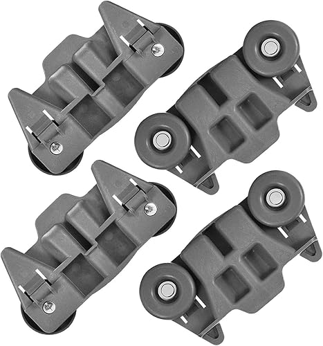 Miniatura 3 de AMI PARTS W10712394 Kit de ajustador de estante de lavavajillas y 4 unidades W10195416V W10195416 Ruedas para lavavajillas Ruedas inferiores para