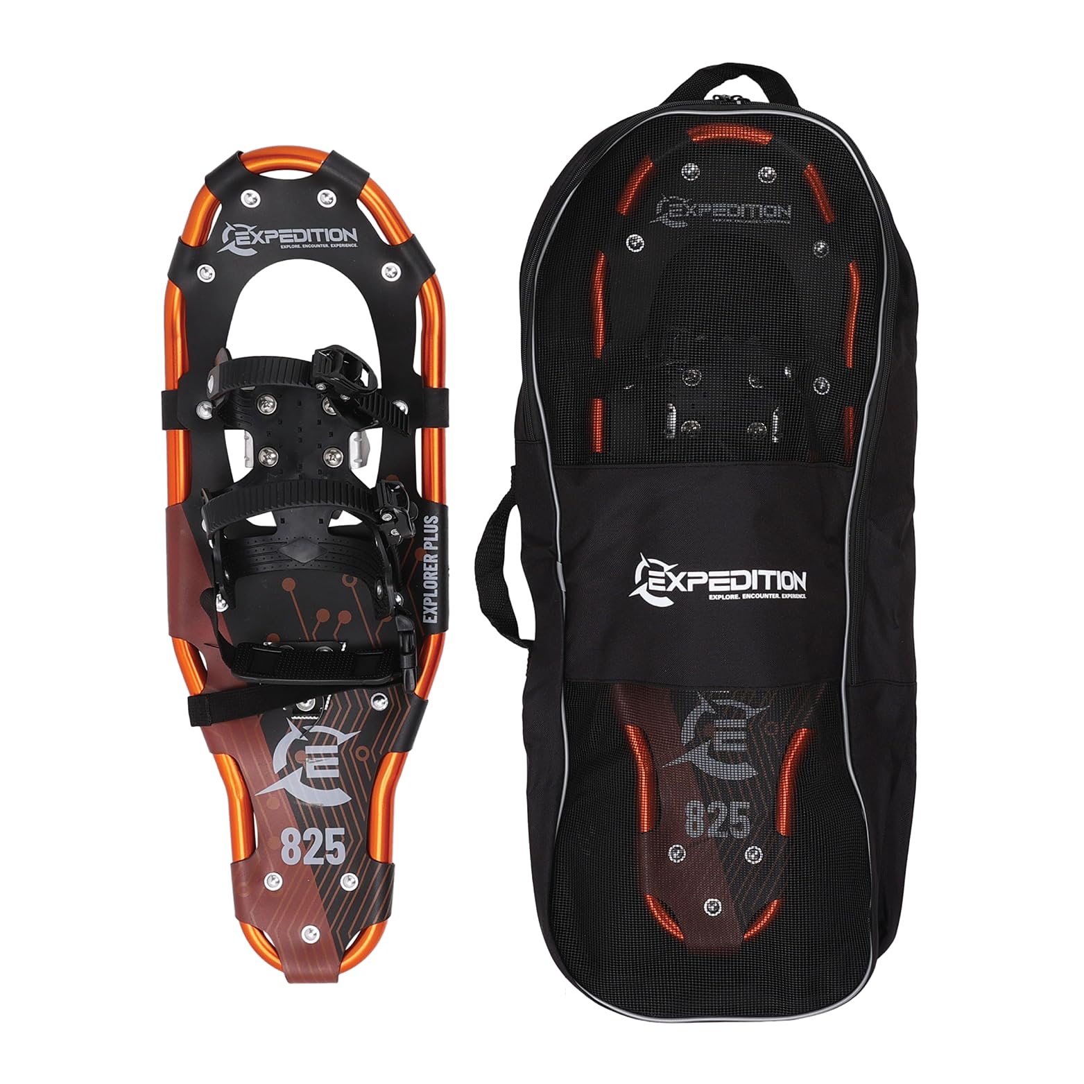 Cascade Mountain Tech Lightweight Aluminum Frame Snowshoes Orange